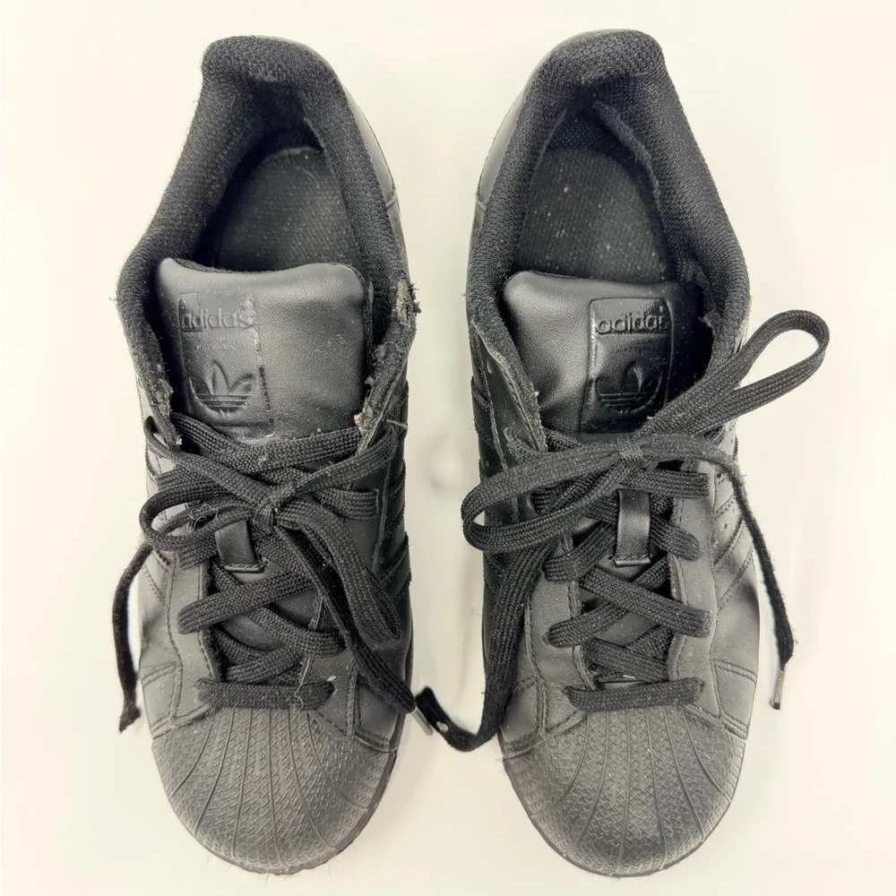 Adidas Superstar Black Sneakers 80s Street Sporty Footwear Athletic Shoes Unisex - Picture 8 of 17